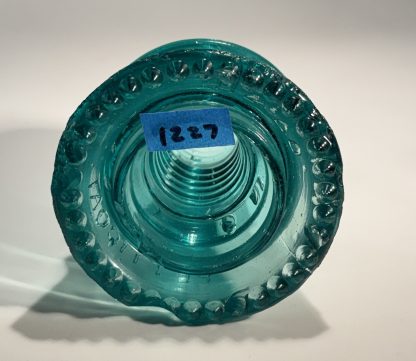 CHIP – Battle-Scarred Hemingray 40 Aqua Glass Insulator – Rustic Collector’s Piece, 4” x 3.5” - Image 2