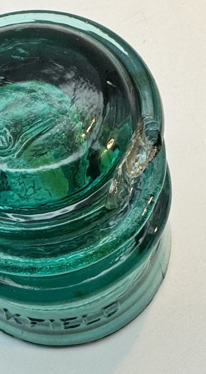 Vintage Brookfield Aqua Green Insulator - Double Ring Design - Image 6