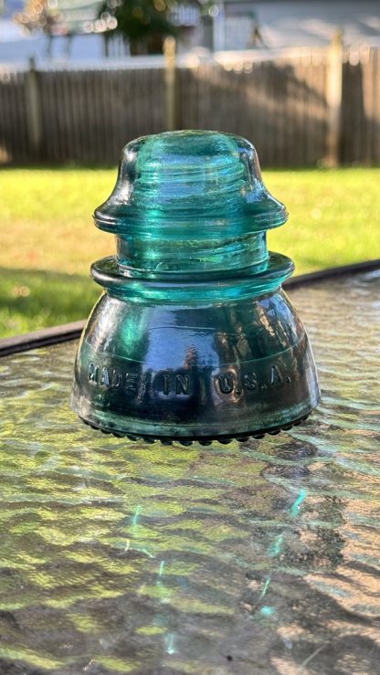 Vintage Hemingray No. 42 Glass Insulator - Aqua Blue Green, 4" Tall - CD154 - Image 7