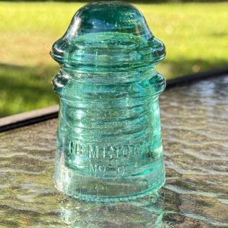 Vintage Hemingray No. 9 Aqua Glass Insulator – Rare Mold Shadow