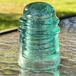 Vintage Brookfield Aqua Glass Insulator - "5 over B" Marked - Circa Late 1800's