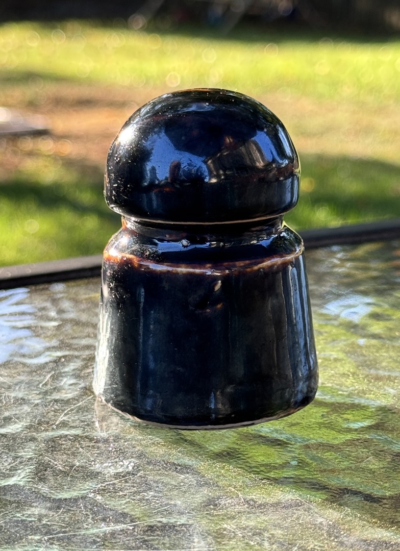 Unmarked Vintage Brown Ceramic Pony Insulator - Rustic Decor - Mystery Find!