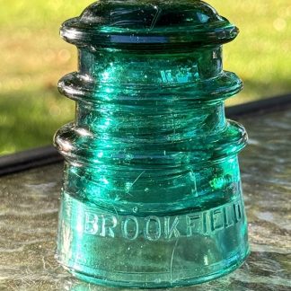 Vintage Brookfield Aqua Green Insulator - Double Ring Design