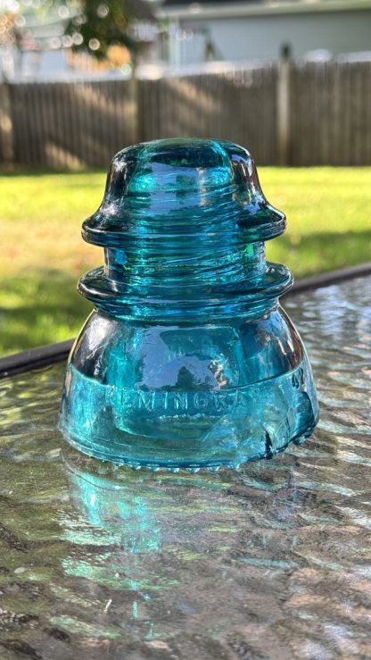 Vintage Hemingray 42 Aqua Glass Insulator – Classic Collectible - Image 8