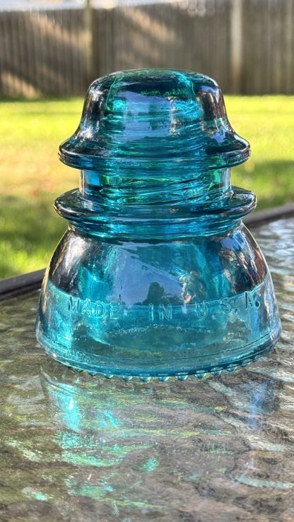 Vintage Hemingray 42 Aqua Glass Insulator – Classic Collectible