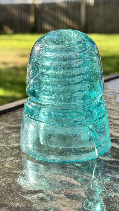 Vintage Brookfield Beehive Insulator - W. Brookfield New York - Patented 1883-1884 - Aqua Glass - Image 4