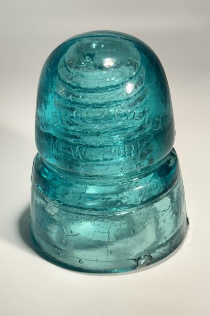 Vintage Brookfield Beehive Insulator - W. Brookfield New York - Patented 1883-1884 - Aqua Glass - Image 5