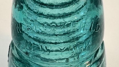 Vintage Brookfield Beehive Insulator - W. Brookfield New York - Patented 1883-1884 - Aqua Glass - Image 7