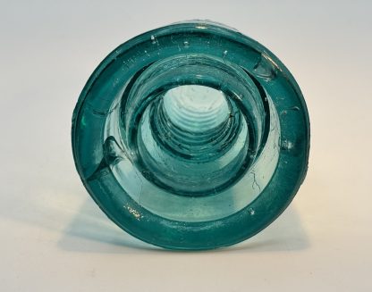 Vintage Brookfield Beehive Insulator - W. Brookfield New York - Patented 1883-1884 - Aqua Glass - Image 9