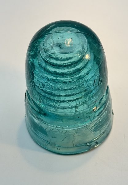 Vintage Brookfield Beehive Insulator - W. Brookfield New York - Patented 1883-1884 - Aqua Glass - Image 2