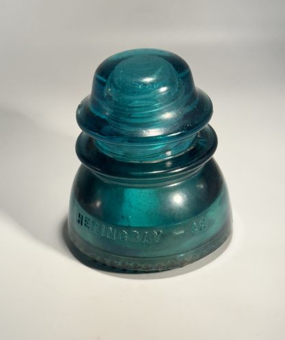 Vintage Hemingray No. 42 Glass Insulator - Aqua Blue Green, 4" Tall - CD154 - Image 3
