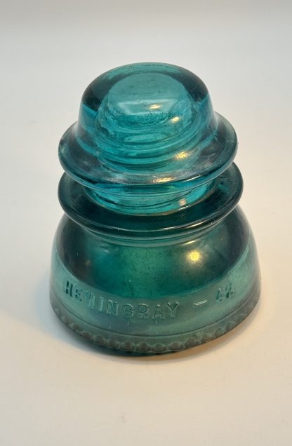 Vintage Hemingray No. 42 Glass Insulator - Aqua Blue Green, 4" Tall - CD154 - Image 6
