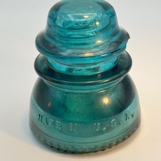 Vintage Hemingray No. 42 Glass Insulator - Aqua Blue Green, 4" Tall - CD154