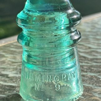 Vintage Hemingray No. 9 Aqua Glass Insulator – Patented May 2 -1893