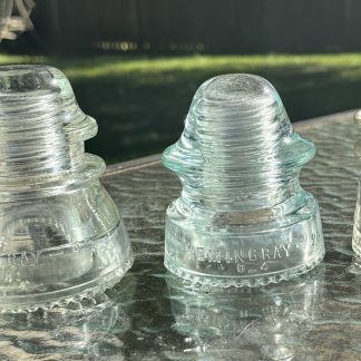 Vintage Hemingray Insulator Lot - 3 Different Sizes - Clear Glass - Made in USA - Collector’s Set
