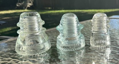Vintage Hemingray Insulator Lot - 3 Different Sizes - Clear Glass - Made in USA - Collector’s Set