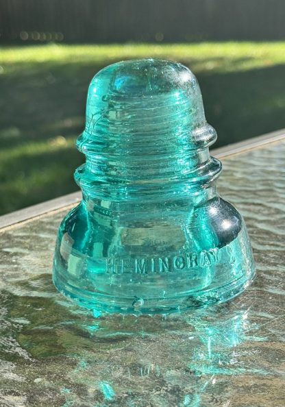 Rare Vintage Hemingray No. 40 Glass Insulator - Aqua Blue Green, 4" Tall, Perfect Collectible Condition