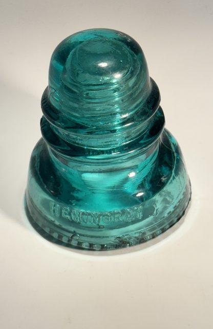 Rare Vintage Hemingray No. 40 Glass Insulator - Aqua Blue Green, 4" Tall, Perfect Collectible Condition - Image 5