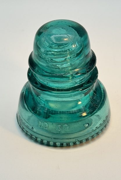 Rare Vintage Hemingray No. 40 Glass Insulator - Aqua Blue Green, 4" Tall, Perfect Collectible Condition - Image 7