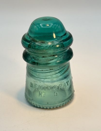 Vintage Hemingray No. 9 Aqua Glass Insulator – Patented May 2 -1893 - Image 5