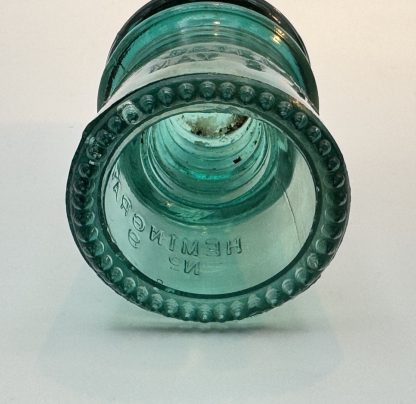 Vintage Hemingray No. 9 Aqua Glass Insulator – Patented May 2 -1893 - Image 7