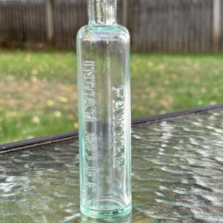 Vintage Pawnee Indian Relief Medicine Bottle - Aqua Glass - Late 1800s/Early 1900s - Excellent Condition
