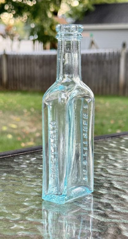 Vintage Jadwin’s Subduing Liniment Bottle - Aqua Blue - Honesdale PA - Image 4