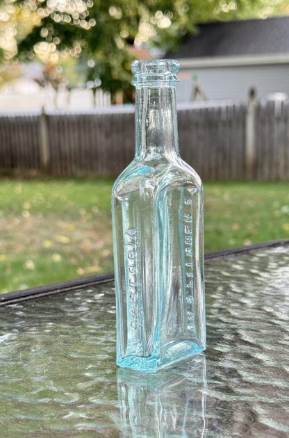 Vintage Jadwin’s Subduing Liniment Bottle - Aqua Blue - Honesdale PA - Image 5