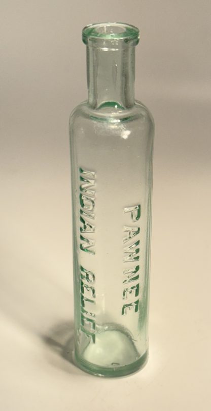 Vintage Pawnee Indian Relief Medicine Bottle - Aqua Glass - Late 1800s/Early 1900s - Excellent Condition - Image 2