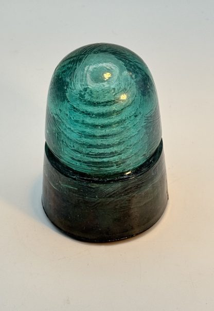 Vintage Brookfield Beehive Aqua Green Glass Insulator - 4" tall - Rare Collectible - 1883 Patent - Aqua Snow Glass - Image 4