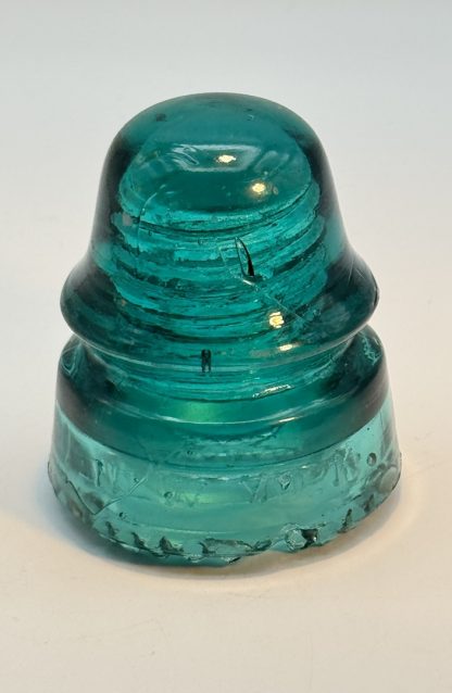 Antique Brookfield CD 134 Telegraph Insulator - Aqua Green - NY - Image 4