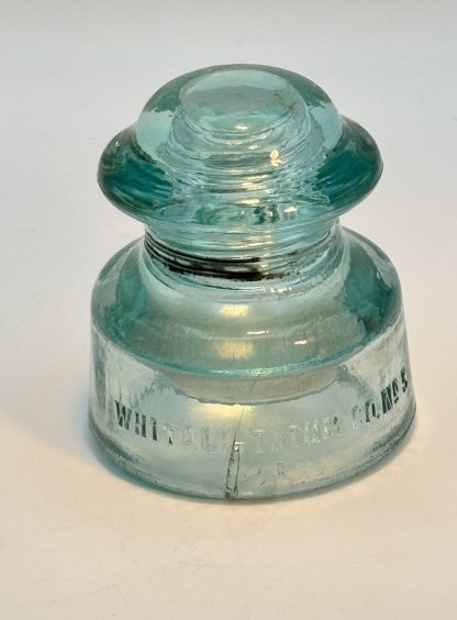 Vintage Whitall Tatum Co. No. 5 Insulator - Light Aqua Blue - Made in U.S.A. - Image 3