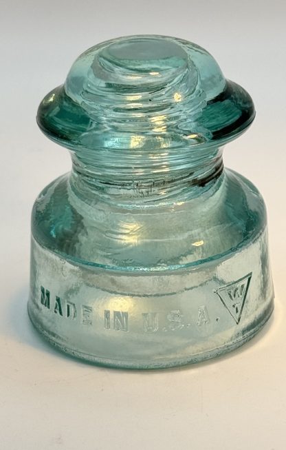 Vintage Whitall Tatum Co. No. 5 Insulator - Light Aqua Blue - Made in U.S.A. - Image 4