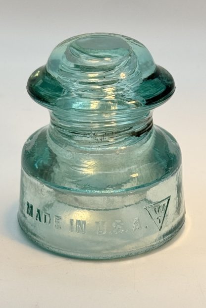 Vintage Whitall Tatum Co. No. 5 Insulator - Light Aqua Blue - Made in U.S.A. - Image 5
