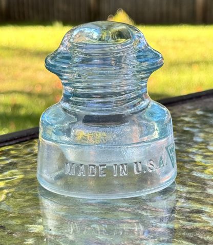 Vintage Whitall Tatum Co. No. 5 Insulator - Light Aqua Blue - Made in U.S.A. - Near Mint Condition - Image 8