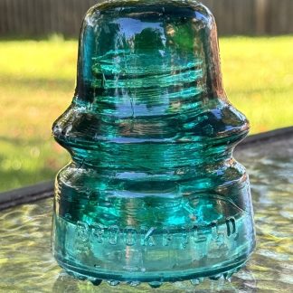 Vintage Brookfield New York Insulator - Deep Aqua - Rare Collectible - Good Condition