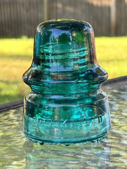 Vintage Brookfield New York Insulator - Deep Aqua - Rare Collectible - Good Condition