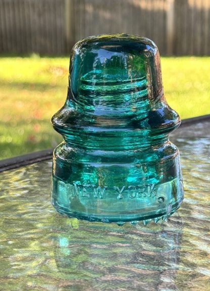 Vintage Brookfield New York Insulator - Deep Aqua - Rare Collectible - Good Condition - Image 6