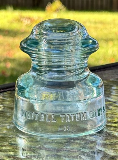 Vintage Whitall Tatum Co. No. 5 Insulator - Light Aqua Blue - Made in U.S.A. - Near Mint Condition