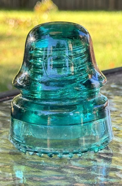 Antique Brookfield CD 134 Telegraph Insulator - Aqua Green - NY