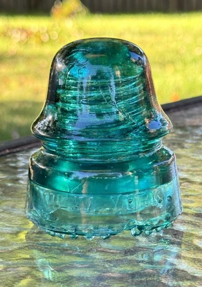 Antique Brookfield CD 134 Telegraph Insulator - Aqua Green - NY - Image 2