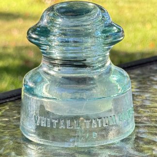 Vintage Whitall Tatum Co. No. 5 Insulator - Light Aqua Blue - Made in U.S.A.