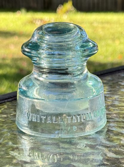 Vintage Whitall Tatum Co. No. 5 Insulator - Light Aqua Blue - Made in U.S.A.