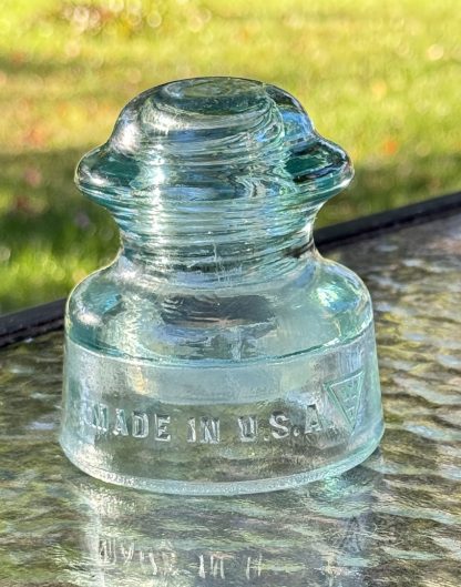 Vintage Whitall Tatum Co. No. 5 Insulator - Light Aqua Blue - Made in U.S.A. - Image 2