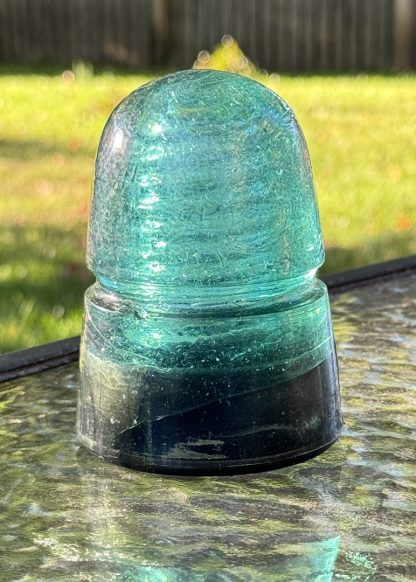 Vintage Brookfield Beehive Aqua Green Glass Insulator - 4" tall - Rare Collectible - 1883 Patent - Aqua Snow Glass - Image 6