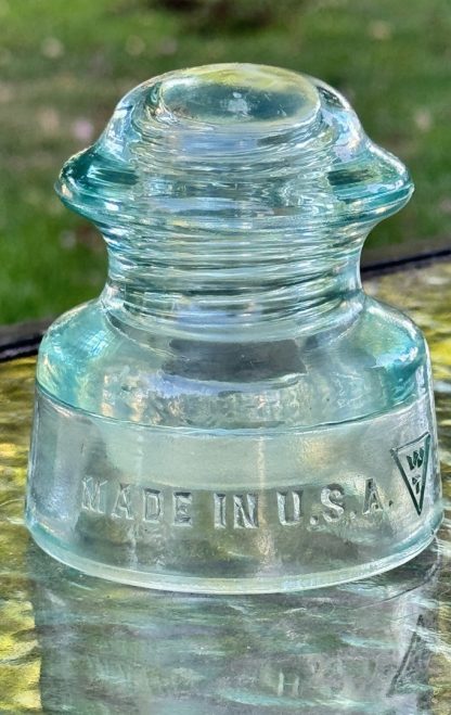 Vintage Whitall Tatum Co. No. 5 Insulator - Light Aqua Blue - Made in U.S.A. - Image 4