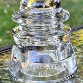 Rare Vintage Whitall Tatum Co. Glass Insulator No. 1 - Clear Glass, 4" Tall