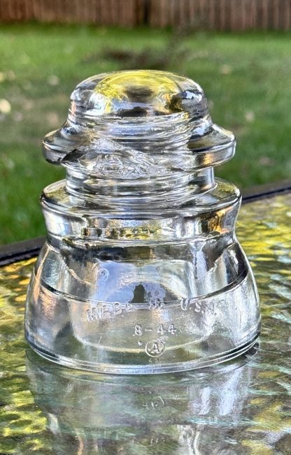 Rare Vintage Whitall Tatum Co. Glass Insulator No. 1 - Clear Glass, 4" Tall - CHIP - Image 2