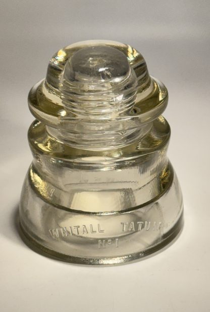 Rare Vintage Whitall Tatum Co. Glass Insulator No. 1 - Clear Glass, 4" Tall - Image 4