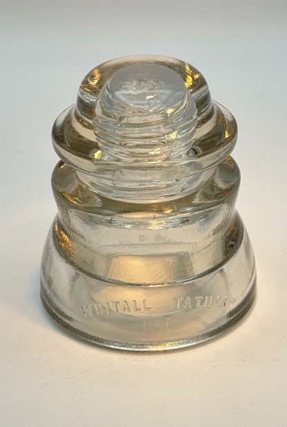 Rare Vintage Whitall Tatum Co. Glass Insulator No. 1 - Clear Glass, 4" Tall - Image 5